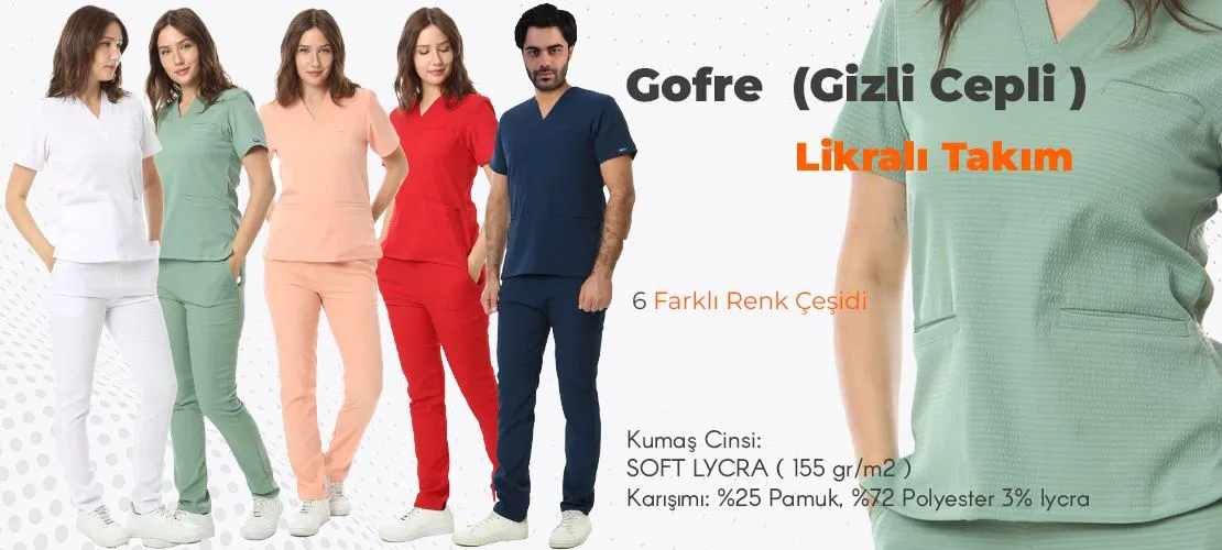 Gofre Gizli Cepli Likralı Takım