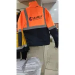 Reflektörlü Kışlık İş Montu (Turuncu-Lacivert)