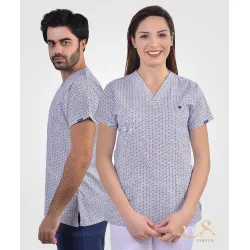 Likralı Desenli Üst (Beyaz Papatyalar)