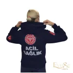 112 Kapüşonlu Polar Lacivert