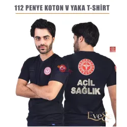 112 Penye Koton V Yaka Kısa Kol T-Shirt Lacivert 112 Penye Koton V Yaka Kısa Kol T-Shirt Lacivert