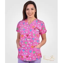 Terikoton Üst Desenli (Pembe Dişler ve Diş Macunu) Terikoton Üst Desenli (Pembe Dişler ve Diş Macunu)