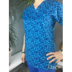 Likralı Terikoton Üst Desenli (Turkuaz Yapraklar) Likralı Terikoton Üst Desenli (Turkuaz Yapraklar)