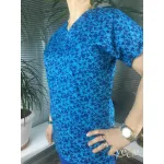 Likralı Terikoton Üst Desenli (Turkuaz Yapraklar)