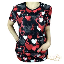 Comfort Sport Likralı Desenli Üst (Kırmızı Kalpler) Comfort Sport Likralı Desenli Üst (Kırmızı Kalpler)