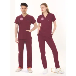 Bordo Hastane Forması Likralı Scrubs Takım (Biking Red) Bordo Hastane Forması Likralı Scrubs Takım (Biking Red)