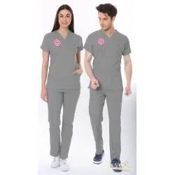 Gri Teknik Hizmetler Personel Forması Likralı Scrubs Takım Gri Teknik Hizmetler Personel Forması Likralı Scrubs Takım