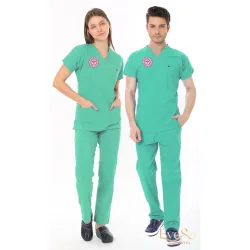 Mint Yeşili Aile Sağlığı Çalışan Forması Likralı Scrubs Takım (Bermuda) Mint Yeşili Aile Sağlığı Çalışan Forması Likralı Scrubs Takım (Bermuda)