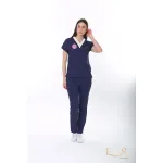 Sorumlu Lacivert Hemşire Forması Likralı Scrubs Takım (Patriot Blue)