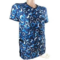 Comfort Sport Likralı Desenli Üst (Mavi Beyaz Halkalar) Comfort Sport Likralı Desenli Üst (Mavi Beyaz Halkalar)