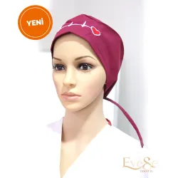 Ritim Desenli Bone Bordo