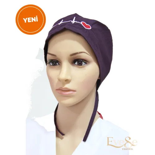 Ritim Desenli Bone Koyu Mürdüm